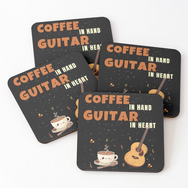 Item preview, Coffee in Hand Guitar in Heart Funny Guitar Player Design designed and sold by Joyful-Pixel.