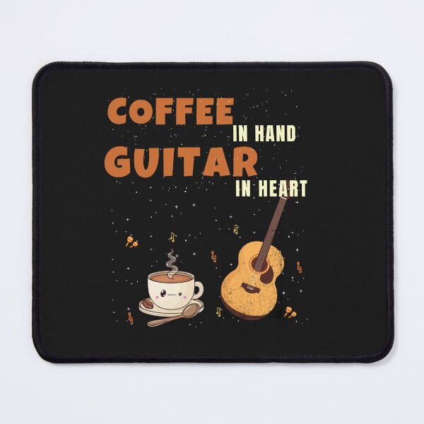 Item preview, Coffee in Hand Guitar in Heart Funny Guitar Player Design designed and sold by Joyful-Pixel.