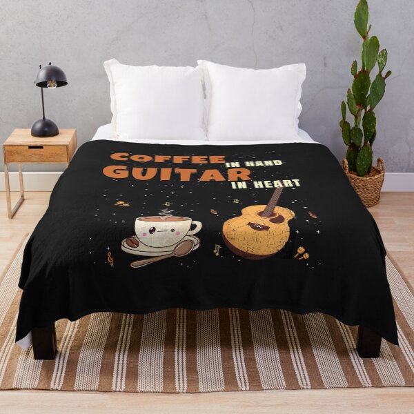 Item preview, Coffee in Hand Guitar in Heart Funny Guitar Player Design designed and sold by Joyful-Pixel.