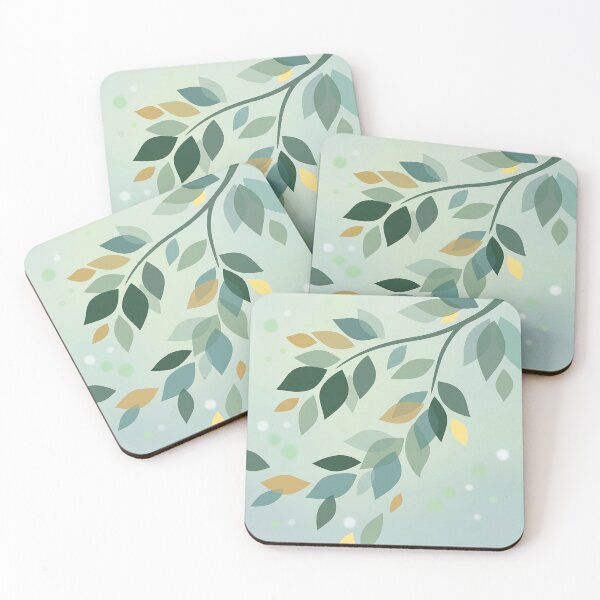 Item preview, Elegant Translucent Green and Gold Leaves designed and sold by Neural Dream.
