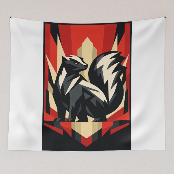 Item preview, Geometric Skunk Art Deco Style designed and sold by LegendQuarter.