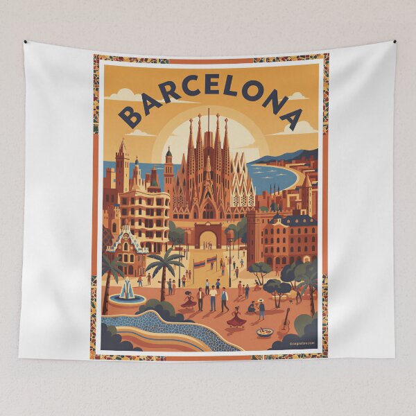 Item preview, Barcelona Sagrada Familia Travel Poster designed and sold by Aminlazir.