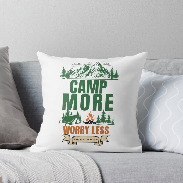 Item preview, Camp More Worry Less Vintage Camping Outdoor T-Shirt designed and sold by Uvclick.