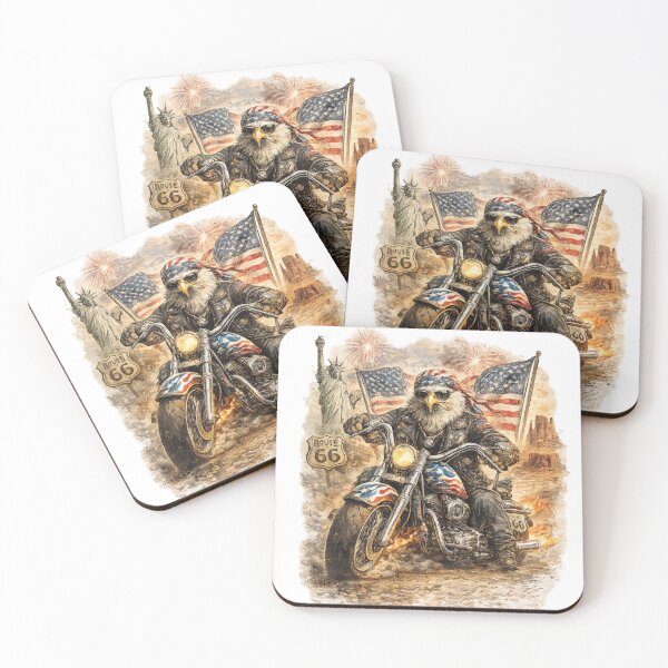 Item preview, Freedom Rider – Vintage Bald Eagle Biker Americana Art .PlushiWorld™ designed and sold by PLUSHIWORLDtm.