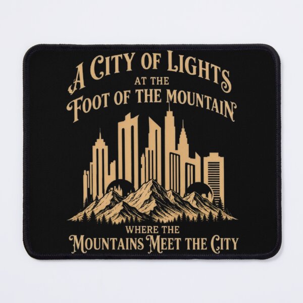 Item preview, A City of Lights at the Foot of the Mountain | Vintage City & Mountain T-Shirt Design designed and sold by Obiechefu.