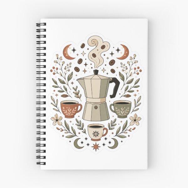 Item preview, Celestial Moka Pot with Magical Coffee Beans and Crescent Moons Home Espresso designed and sold by TSshirtShoppe.