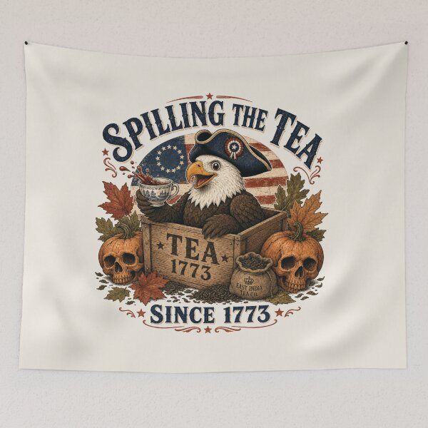Item preview, Spilling The Tea Since 1773 Boston Tea Party Patriotic Fall Eagle designed and sold by legacylivingshop.