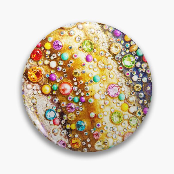 Item preview, Luxury Gemstone Mosaic Abstract | Colorful Crystal & Gold Glitter Art designed and sold by Exodoi.
