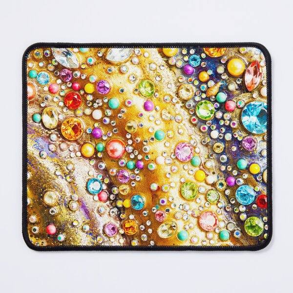 Item preview, Luxury Gemstone Mosaic Abstract | Colorful Crystal & Gold Glitter Art designed and sold by Exodoi.