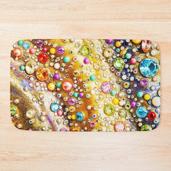 Item preview, Luxury Gemstone Mosaic Abstract | Colorful Crystal & Gold Glitter Art designed and sold by Exodoi.