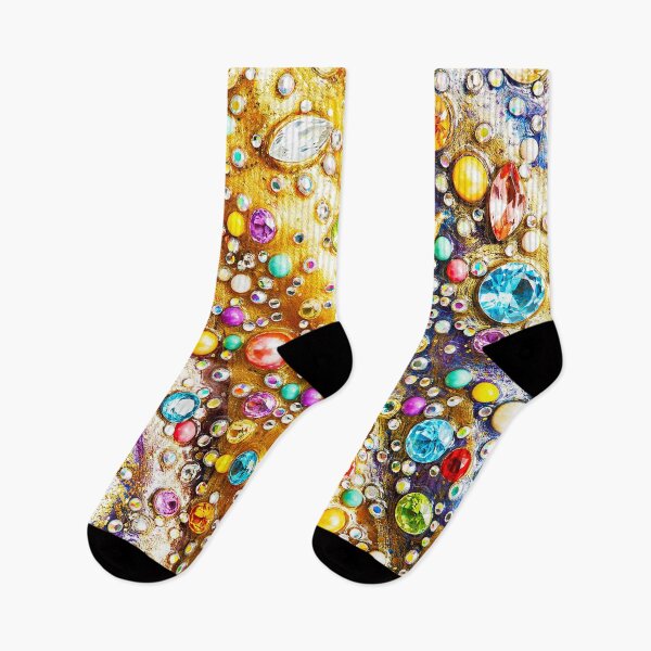Item preview, Luxury Gemstone Mosaic Abstract | Colorful Crystal & Gold Glitter Art designed and sold by Exodoi.