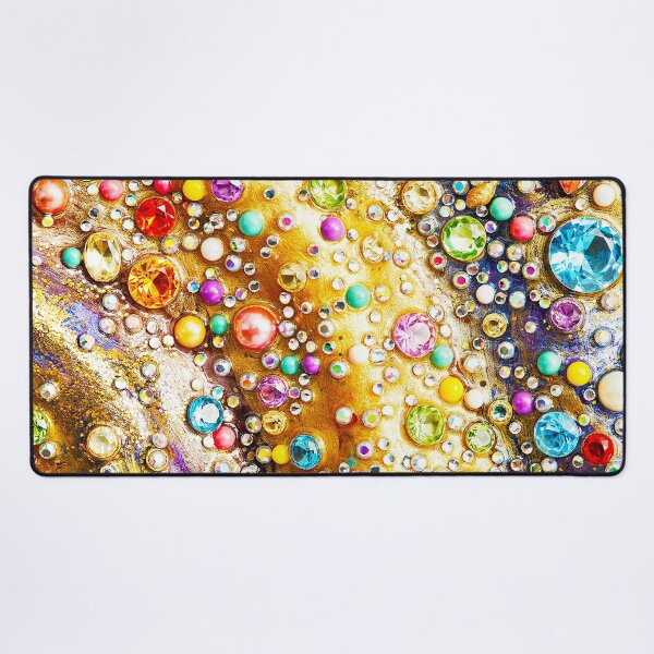 Item preview, Luxury Gemstone Mosaic Abstract | Colorful Crystal & Gold Glitter Art designed and sold by Exodoi.