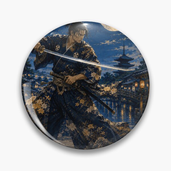 Item preview, Moonlit Samurai Draw – Summer Night in Edo | Modern Japanese Art designed and sold by Fumi723.