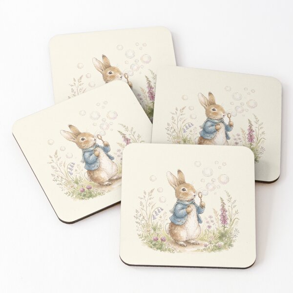 Item preview, Sweet Little Rabbit Blowing Bubbles Watercolor Illustration designed and sold by Pasteltone.