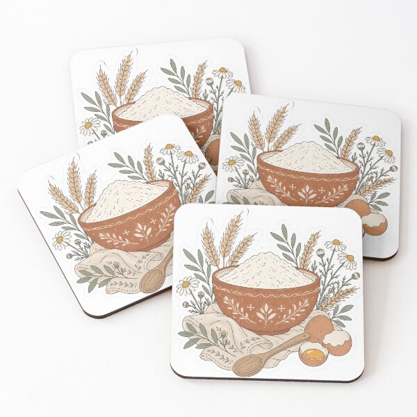 Item preview, Rustic Baking Ingredients Bowl with Flour Wheat and Eggs designed and sold by TSshirtShoppe.