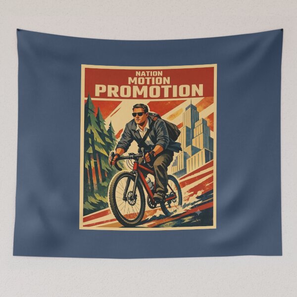 Item preview, Nation Motion Promotion - Retro Corporate Propaganda Poster Art designed and sold by LegendQuarter.