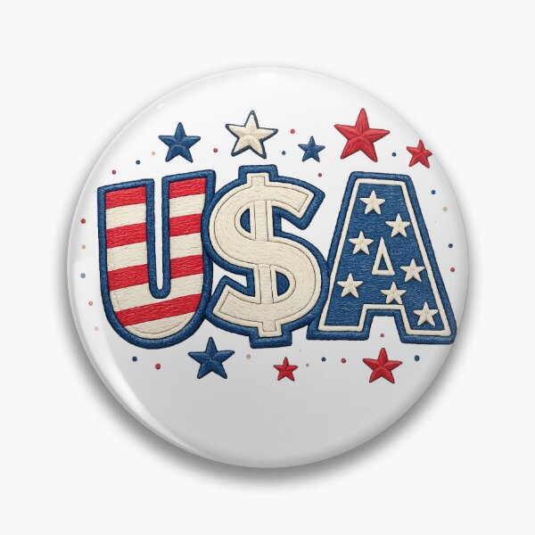 Item preview, USA Patriotic and Embroidery Design, USA Letter Embroidery Pattern, USA 2026 POD designed and sold by AZ Atelier.
