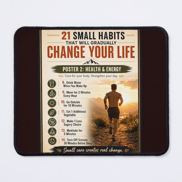 Item preview, 21 Small Habits Poster 2: Health & Energy designed and sold by Living Life Well (Takes Practice).