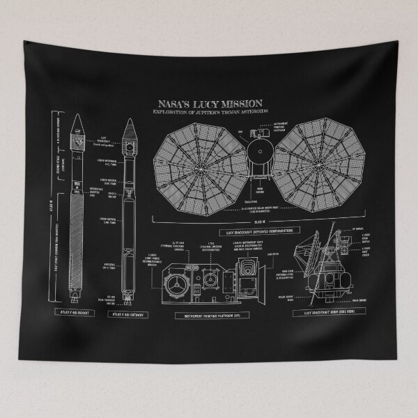 Item preview, LUCY Mission. NASA Space Probe (White Stencil-No Background) designed and sold by BGALAXY.