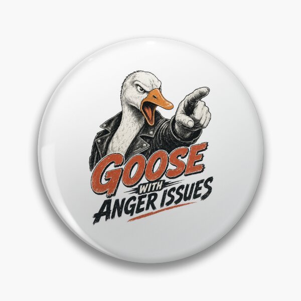 Item preview, Goose With Anger Issues Funny Angry Goose Retro Graphic T-Shirt designed and sold by Ashley critters.