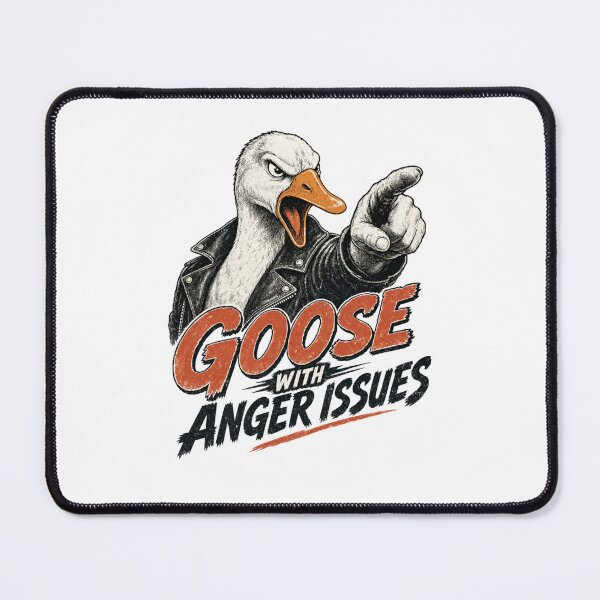 Item preview, Goose With Anger Issues Funny Angry Goose Retro Graphic T-Shirt designed and sold by Ashley critters.