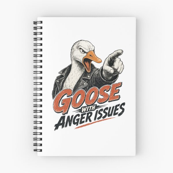 Item preview, Goose With Anger Issues Funny Angry Goose Retro Graphic T-Shirt designed and sold by Ashley critters.