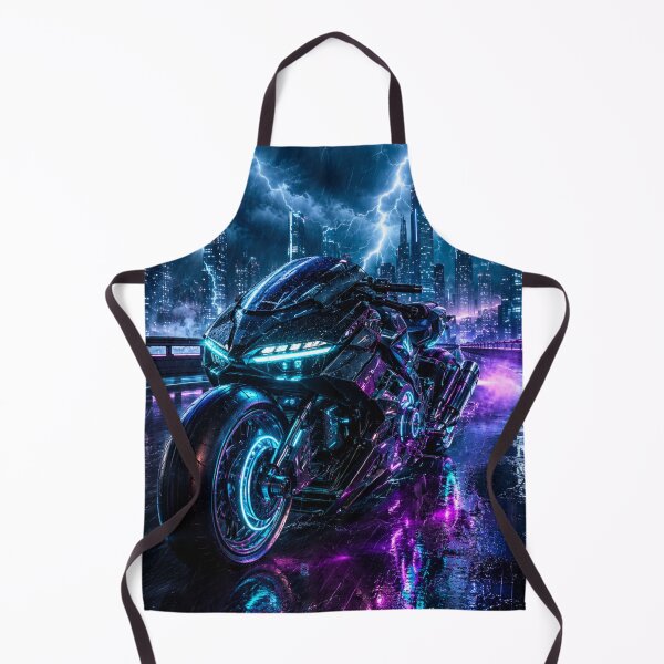 Aperçu de l'œuvre Cyberstorm Neon Motorcycle créée et vendue par Gold&pixels.
