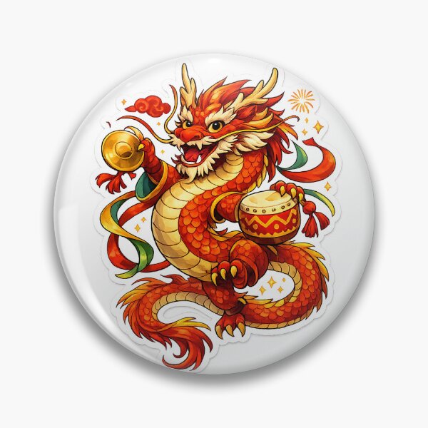 Item preview, China dragon dance festival colourful on white background  designed and sold by wallartofmio.