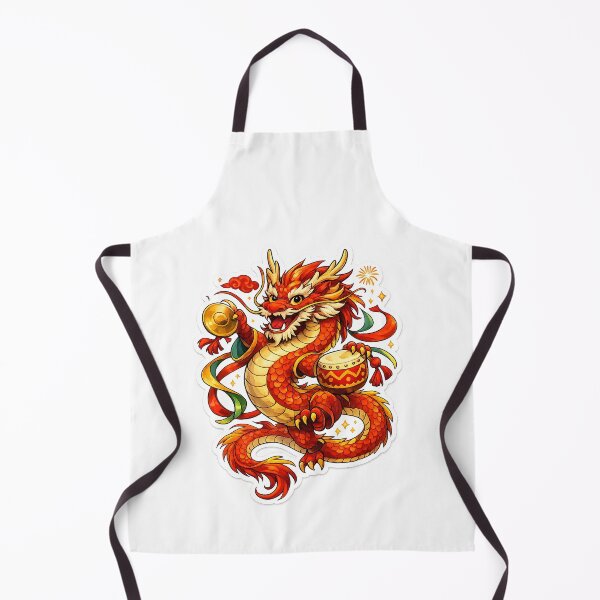 Item preview, China dragon dance festival colourful on white background designed and sold by wallartofmio.