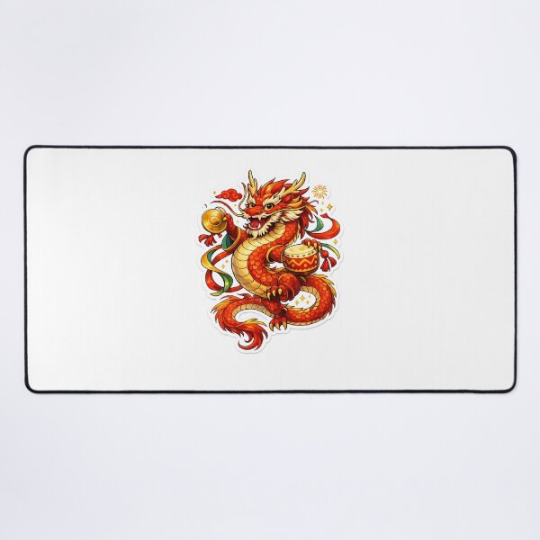 Item preview, China dragon dance festival colourful on white background designed and sold by wallartofmio.