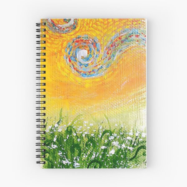 Item preview, Swirling Impressionist Sun and Wildflower Field Painting designed and sold by Artflix07.