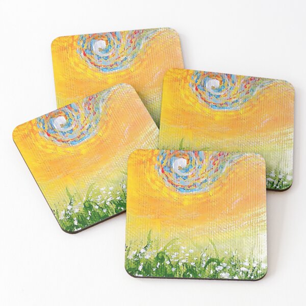 Item preview, Swirling Impressionist Sun and Wildflower Field Painting designed and sold by Artflix07.