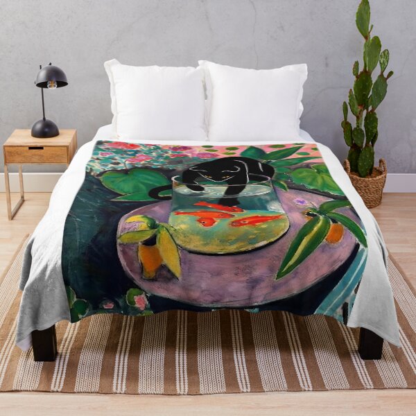 Item preview, matisse's goldfish and a cat designed and sold by PurrfectHome.