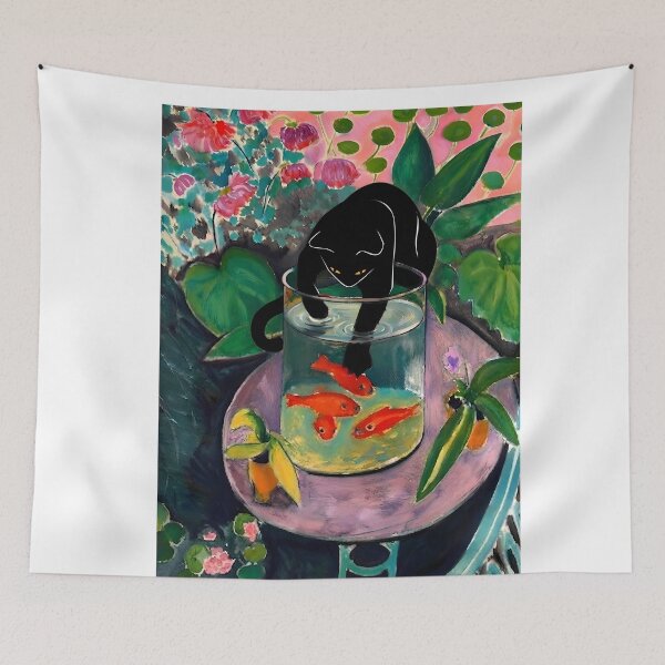 Item preview, matisse's goldfish and a cat designed and sold by PurrfectHome.