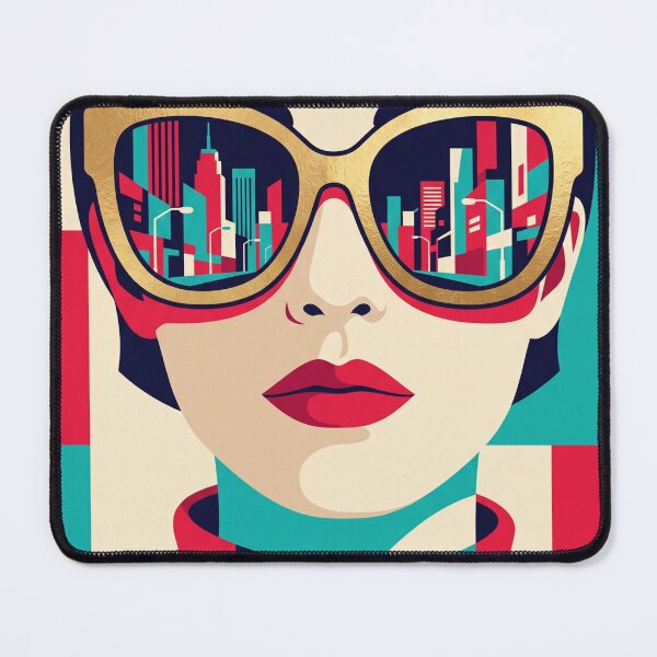 Item preview, Sophisticated Urban Woman Wearing Golden Sunglasses City Reflection designed and sold by Pride Emblem Prints.
