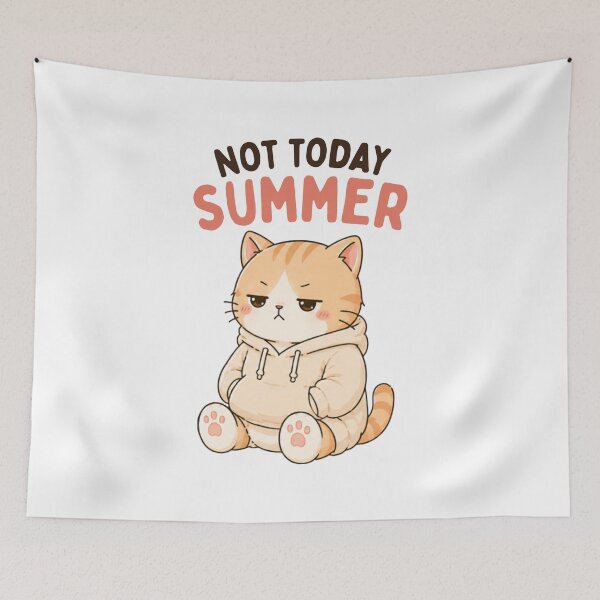 Item preview, Not Today Summer Cat | Cute Kawaii Aesthetic | Introvert Mood Design designed and sold by The Mood Index.