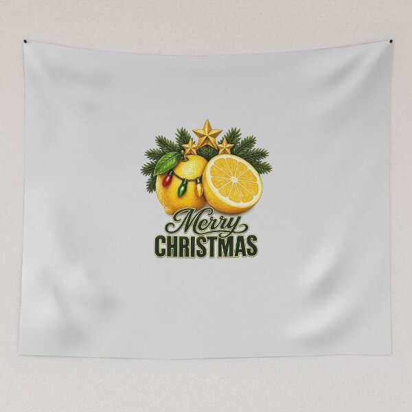 Item preview, Elegant Lemon Christmas Typography designed and sold by annenambiro.