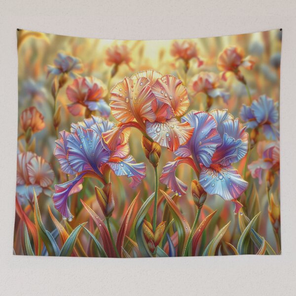 Item preview, Iris Flowers Field with Rain Drops designed and sold by MargaretWiktor.