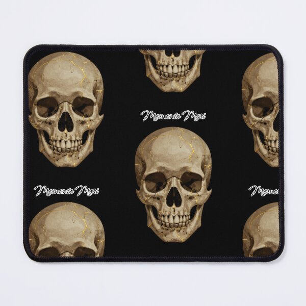 Item preview, Memento Mori Stoic Philosophy Gold Kintsugi Skull designed and sold by TicoInk.