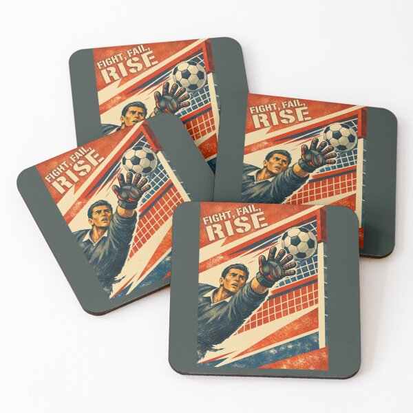 Item preview, Fight Fail Rise - Retro Football Goalkeeper Poster designed and sold by LegendQuarter.