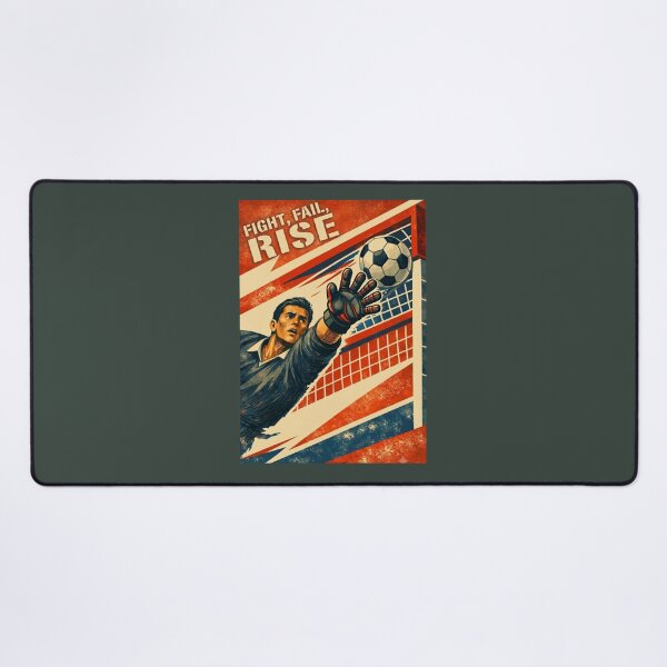 Item preview, Fight Fail Rise - Retro Football Goalkeeper Poster designed and sold by LegendQuarter.