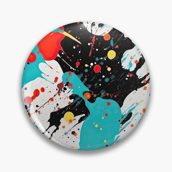 Item preview, Bright Coral & Cyan Abstract Paint Splatter designed and sold by VibeShift Studio.