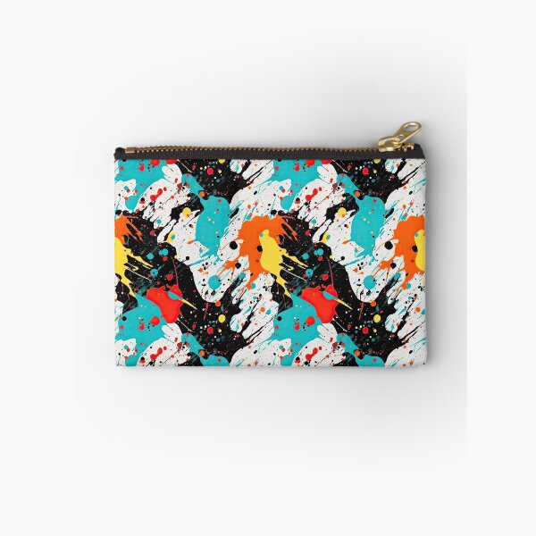 Item preview, Bright Coral & Cyan Abstract Paint Splatter designed and sold by VibeShift Studio.
