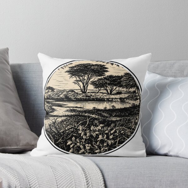 Item preview, Tanzania Waterhole | African Safari Ink Art designed and sold by Linoluca.
