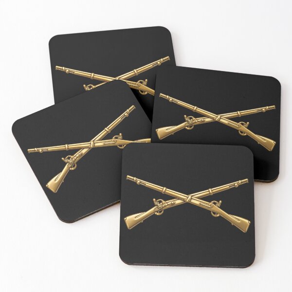Item preview, Army - Infantry Branch Insignia - no text - Gold - 3D - Enhanced designed and sold by Military Insignia Products.