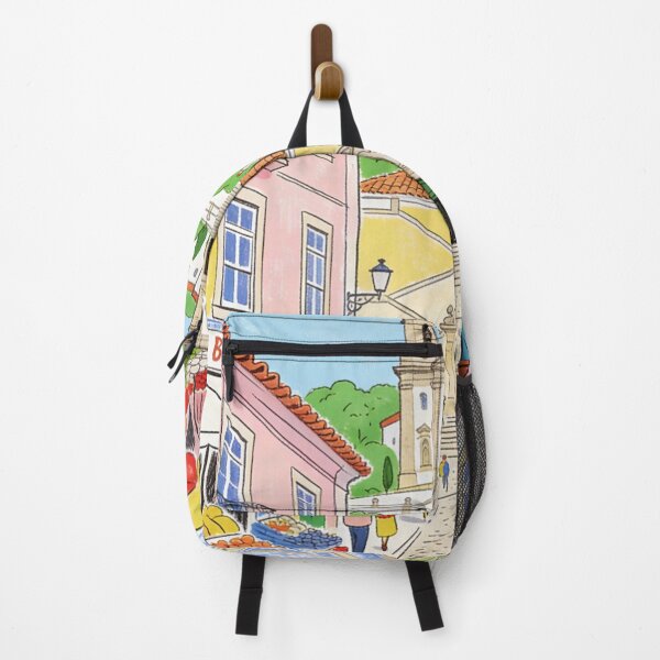 Item preview, Braga Portugal Illustration Colorful European Travel Artwork Historic City Streets Portuguese Architecture Vacation Lover Gift designed and sold by Kzara Visual.