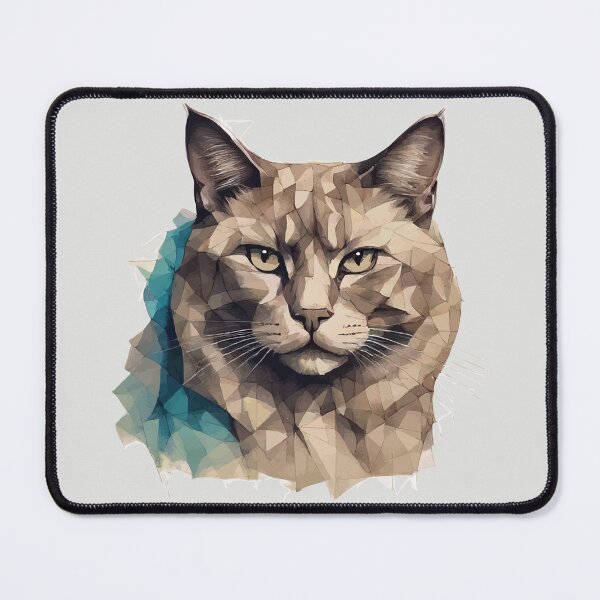 Item preview, Geometric Cat Portrait - Modern Pet Art designed and sold by Tklezardesigns.