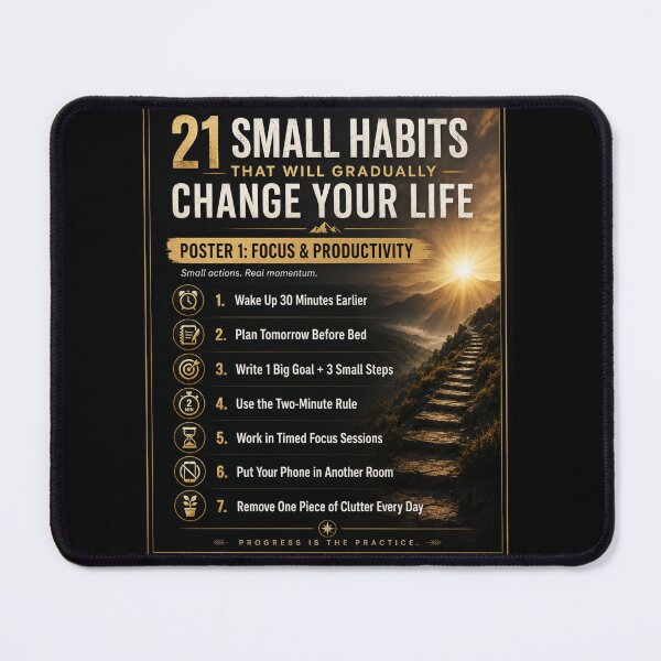 Item preview, 21 Small Habits Poster 1: Focus & Productivity  designed and sold by Living Life Well (Takes Practice).