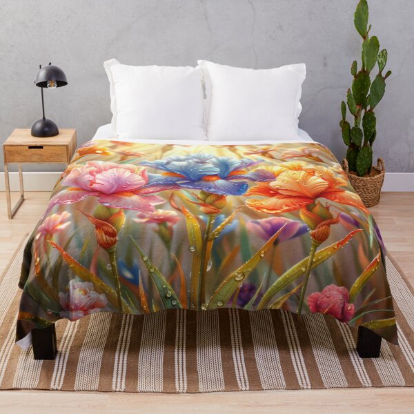 Item preview, Iris Meadow with Dew Drops Art designed and sold by MargaretWiktor.