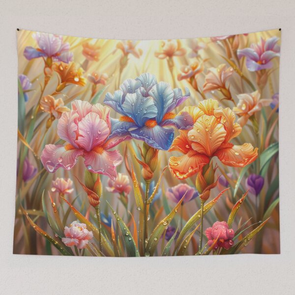 Item preview, Iris Meadow with Dew Drops Art designed and sold by MargaretWiktor.